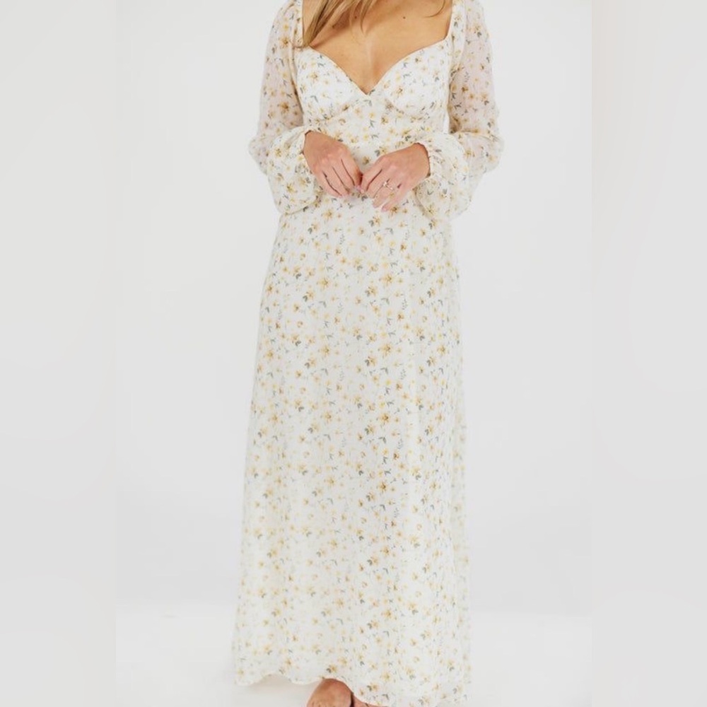 Floral Maxi Dress in Cream